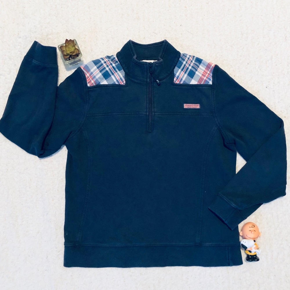 Vineyard Vines Dark Blue 1/4 Zip Shep Shirt Med